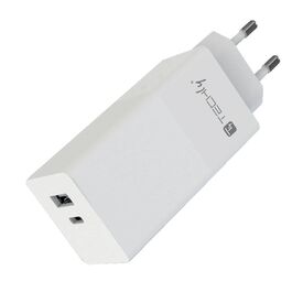 Techly 100 W USB-C PD + USB-A Wall Charger White
