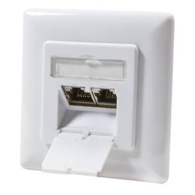 LogiLink NP0123 Cat.6A 2-Port Shielded Wall Outlet White