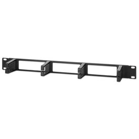 Intellinet 711074 19" 1U Cable Panel 4 Long Rings Black