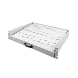 DIGITUS 2U Extendible Rack Shelf, 30 kg, Grey