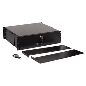 Equip 3U 19-inch Lockable Rack Drawer, Black RAL 9005