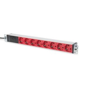 DIGITUS DN-95410-R 19" 8-Way Red Schuko Strip C14