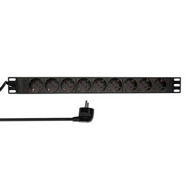 LogiLink 19" 1U Rack PDU 9x Schuko 16A Black