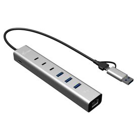 i-tec USB-C Metal Hub 6-Port, Gigabit LAN, 85W PD