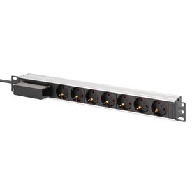 DIGITUS 19" 1U Alu PDU 7x Schuko with 16 A Breaker
