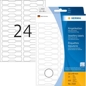 HERMA 2510 Jewellery Ring Labels 10 × 49 mm White 576 Pack