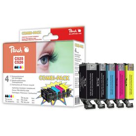 Peach PI100-140 Canon PGI-525 CLI-526 Five Ink Cartridges