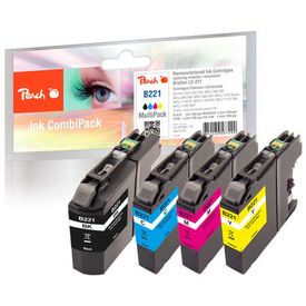 Peach PI500-178 Brother LC-221 black cyan magenta yellow pack