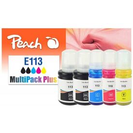 Peach PI200-891 Epson 113 black cyan magenta yellow ink bottles