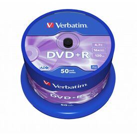 Verbatim DVD+R 4.7GB 16x AZO εγγράψιμοι δίσκοι, spindle 50 τεμαχίων, ματ Silver