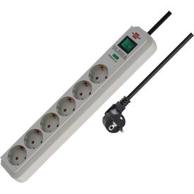 Brennenstuhl Eco-Line 6-Way Surge Protected 1.5 m Light Grey