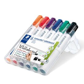 STAEDTLER Lumocolor 351 B Whiteboard Markers, Chisel, 6 Pack