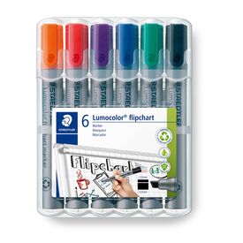STAEDTLER Lumocolor 356 B Flipchart Markers, Chisel, 6 Pack