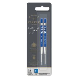 Parker QUINK Gel Refill Medium 0.7 mm, Blue, 2 Pack