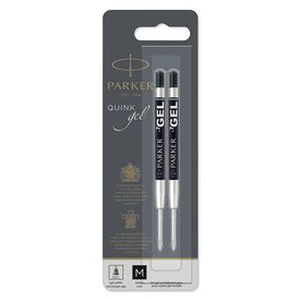 Parker QUINK Gel Refill Medium, Black, 2 Pack