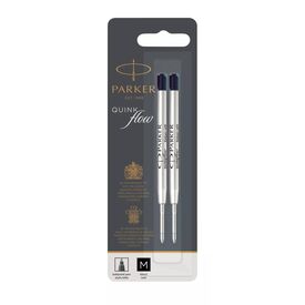 Parker QUINKflow Ballpoint Refill Medium, Black, 2 Pack