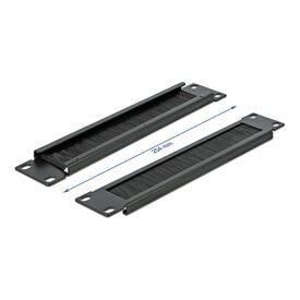 Delock 10" Cable Brush Strip 1U, Black