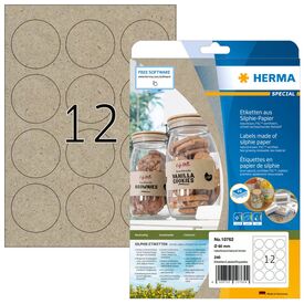 HERMA Silphie Round Labels 60mm Brown, 240 Labels | 10762