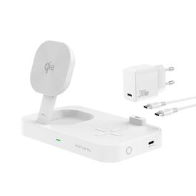 4smarts Trident Qi2 Wireless Charging Station White