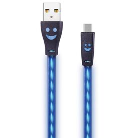 2GO 795535 USB-A Micro-USB 1m Cable with Blue LED Light