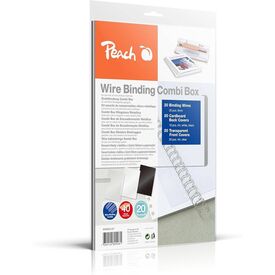 Peach PW064-07 A4 Wire Binding Combi Box 6 mm Black White Clear Covers