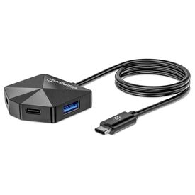 Manhattan 181150 4-Port USB Hub, USB-C, Black