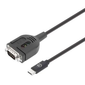 Manhattan 154499 USB-C to Serial DB9 RS232 Adapter Cable, PL2303, 1m, Black
