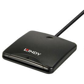 Lindy 43407 USB 2.0 Smart Card Reader, PC/SC, ISO 7816, Black