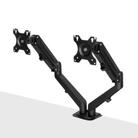 Lindy 40708 Dual Monitor Gas-Spring Desktop Arm, 17–27 inch, 5 kg per Arm, Black