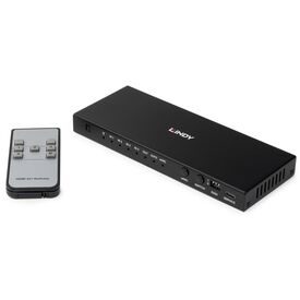 Lindy 38386 4-Port HDMI 2.1 Switch, 8K60, 48 Gbps, eARC, Audio Extraction, Black
