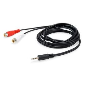 Equip 147093 2.5m 3.5mm Male to Dual RCA Female Audio Cable, Black