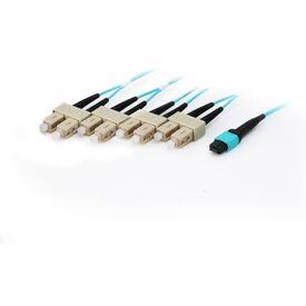 Equip MTP to SC Trunk Fibre Cord OM4 8 Fibres Aqua 15m