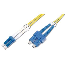 Digitus OS2 LC to SC Duplex Fibre Patch Cord 10m Yellow