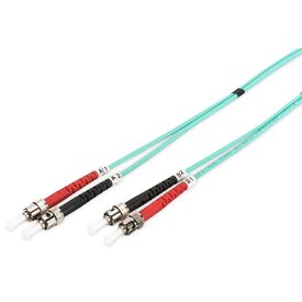 Digitus OM3 ST to ST Duplex Fibre Patch Cord 10m Aqua
