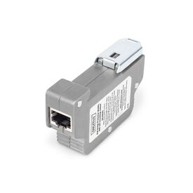 DIGITUS DN-95421 Grey RJ45 PoE Surge Protector with DIN Rail Clip