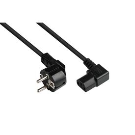 Good Connections P0131-S030 Black Angled CEE 7-7 to Right Angled C13 Cable 3m