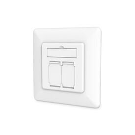 DIGITUS CAT 6A Flush Network Outlet 2× RJ45, White