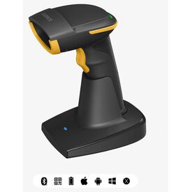 Inateck BCST-54 Black and Yellow Wireless 2D Barcode Scanner with Smart Base