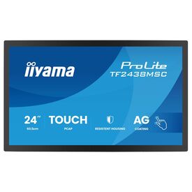 Μαύρη open-frame οθόνη αφής PCAP iiyama ProLite TF2438MSC-B2 IPS 23.8 ιντσών χωρίς επιτραπέζια βάση εμπρόσθια όψη