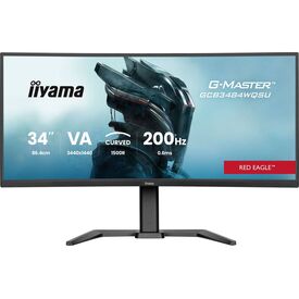Μαύρη curved gaming οθόνη iiyama G-Master GCB3484WQSU-B2 Red Eagle VA 34 ιντσών ultrawide εμπρόσθια όψη