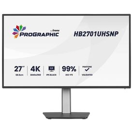 Black iiyama ProGraphic HB2701UHSNP-B1 27 inch 4K IPS Black 2.0 monitor with USB-C dock and adjustable stand