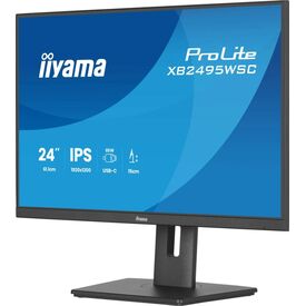 Black iiyama ProLite XB2495WSC-B1 16:10 WUXGA USB-C 65 W monitor with adjustable stand
