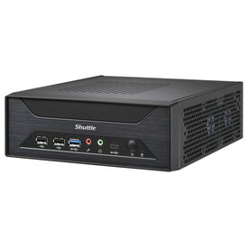Shuttle XPC slim XH810 black barebone, front angled view