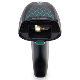 Datalogic Gryphon GM4600-BK-433-HP μαύρο cordless scanner εμπρός και παράθυρο ανάγνωσης, εικόνα διανομέα OfficeEasy, βάση και καλώδιο χωριστά