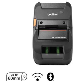 Brother RJ-3255WB front view with manufacturer media-width and wireless icons