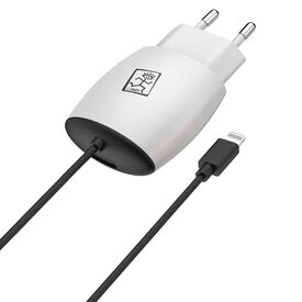 Λευκός φορτιστής 2GO 795630 με σταθερό καλώδιο Lightning και φις Europlug