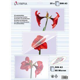Olympia A3 Laminating Pouches 80 Micron, 25 Pack