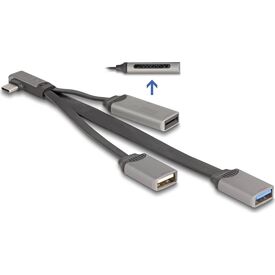 Delock 2-Port USB-C Hub with SD/microSD Card Reader