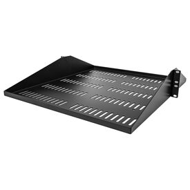 StarTech.com SHELF-2U-20-CENTER-V Black Vented Center-Mount Rack Shelf