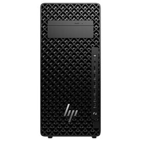 Front view of the standalone HP Z2 Tower G1i; an optional optical bay shown does not confirm a supplied drive.